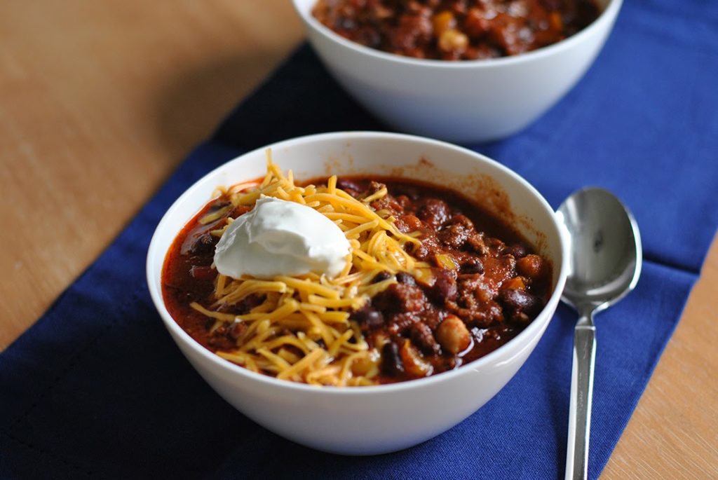 Beef Chili being served
