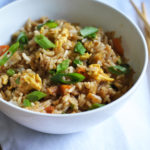 Vegetable Fried Rice in Bowl with chopsticks