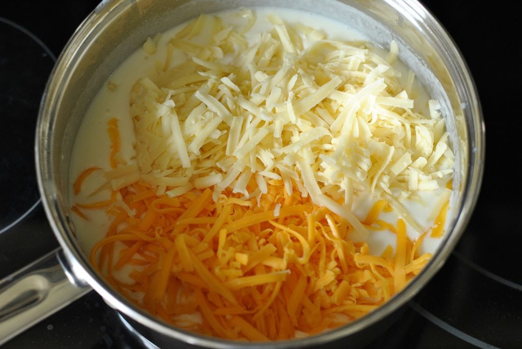 Roux with Cheese on top to make sauce