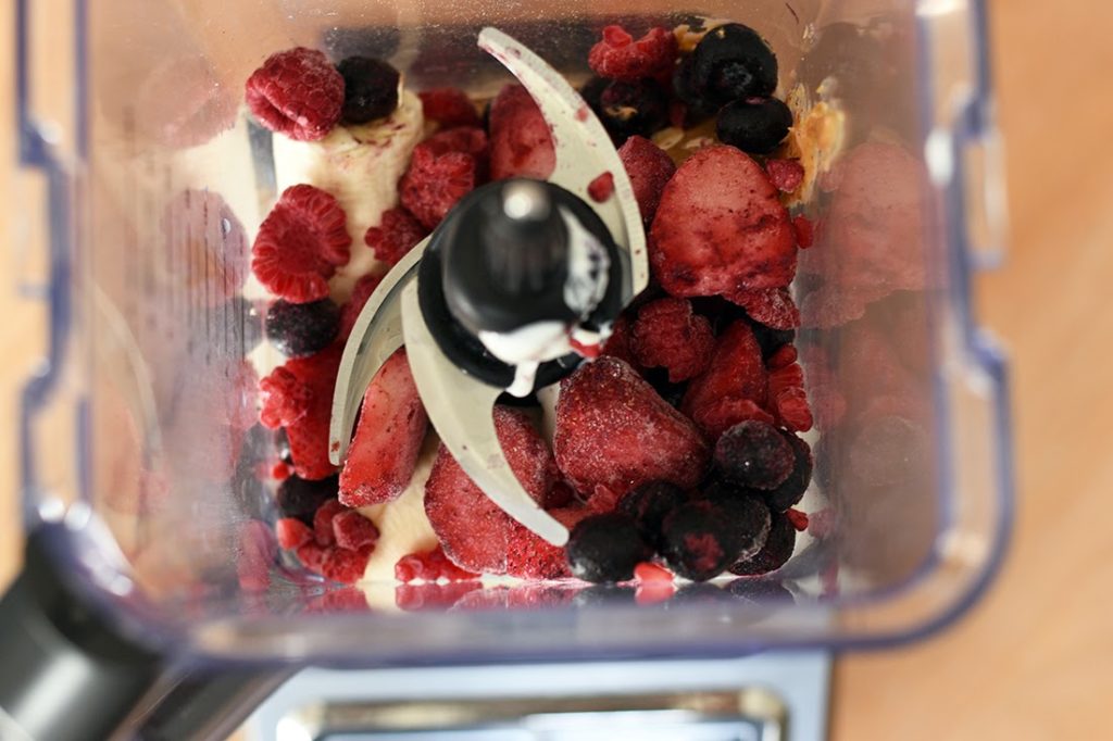 Berries added to smoothie