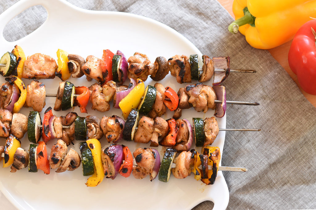chicken skewers ready to eat