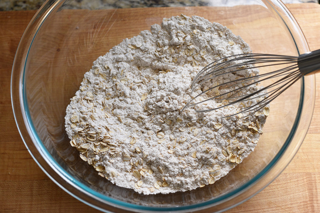 Mixing dry ingredients for gluten-free muffins