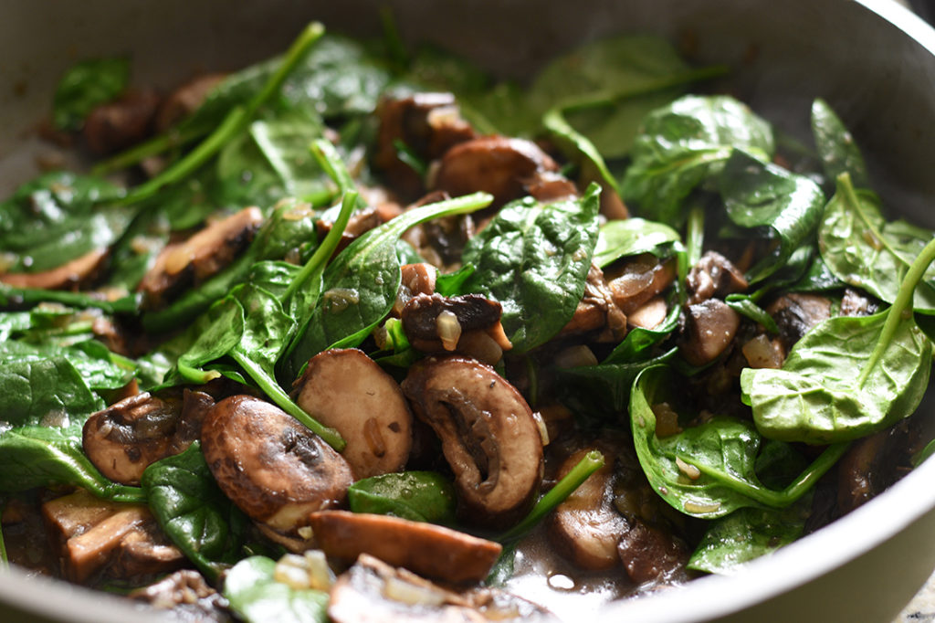 mushroom with spinach