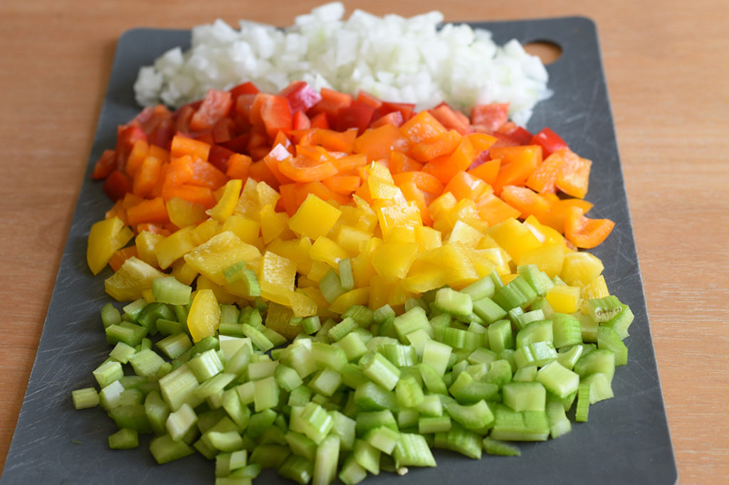 Prepping / chopping veggies fo Jambalaya