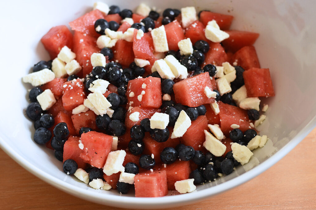 Add Feta to Red White and Blue Salad