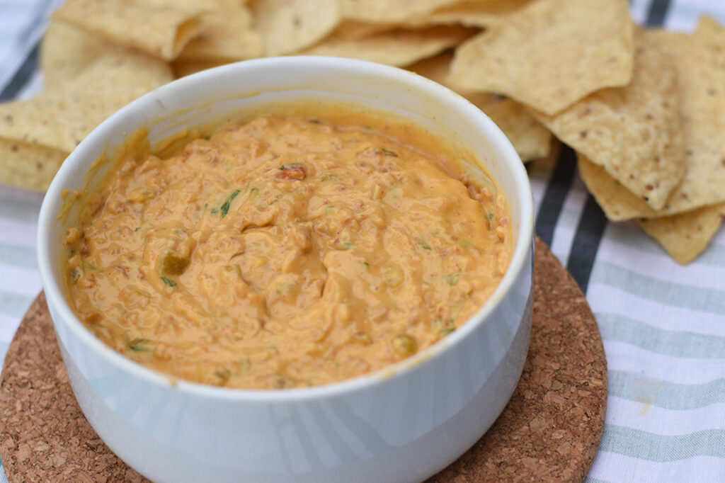 Smoked Queso Served and Ready to Eat