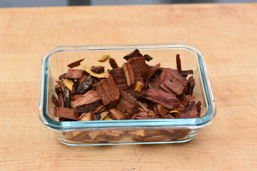 Soaking Wood chips for Smoked Queso