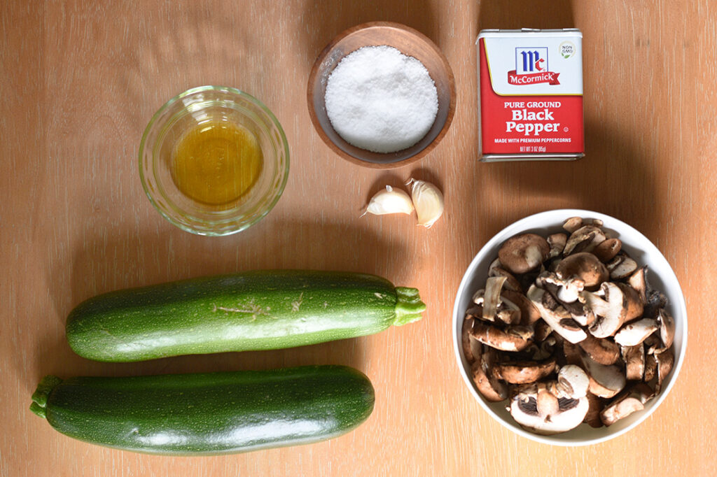 Sauteed Mushroom Zucchini ingredients - see text for details