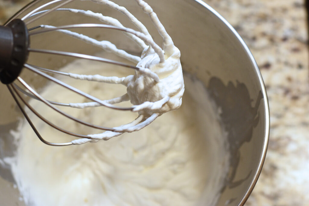 Whipped cream in a pan