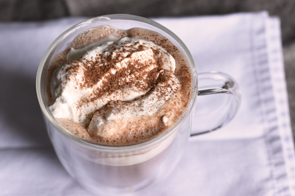 Keto Hot Chocolate with whipped cream on top