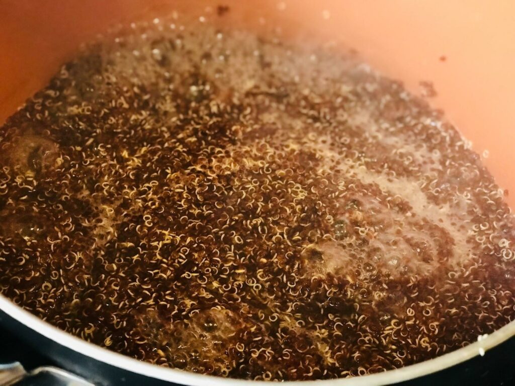 Cooking the quinoa