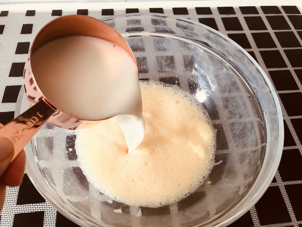 Adding almond milk